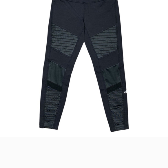 ALO Black Leggings with Mesh Panels Size Small - Picture 1 of 6